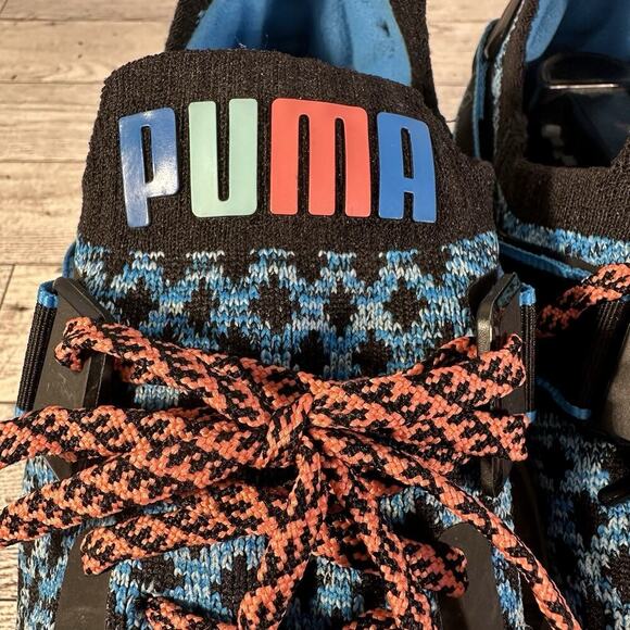 PUMA Men's 9 Ignite Evoknit Lo Sneakers Breathable Pink Dolphin EverTrack Blue - Picture 14 of 16